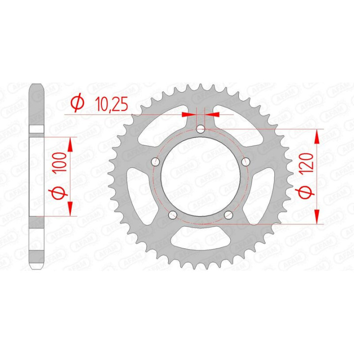 Couronne AFAM acier standard 35800 - 525 1074624003 | Oxmoto