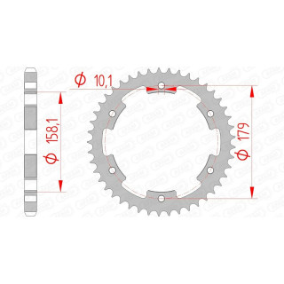 Couronne AFAM acier standard 35804 - 525 | Oxmoto