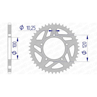 Couronne AFAM aluminium 36801 - 520 1074635006 | Oxmoto