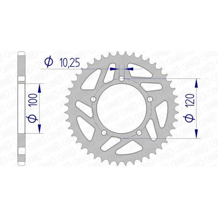 Couronne AFAM aluminium 36801 - 520 1074635002 | Oxmoto