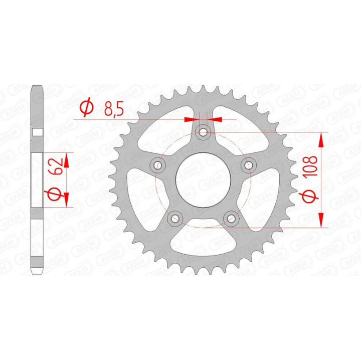 Couronne AFAM acier standard 44203 - 520 1074649003 | Oxmoto