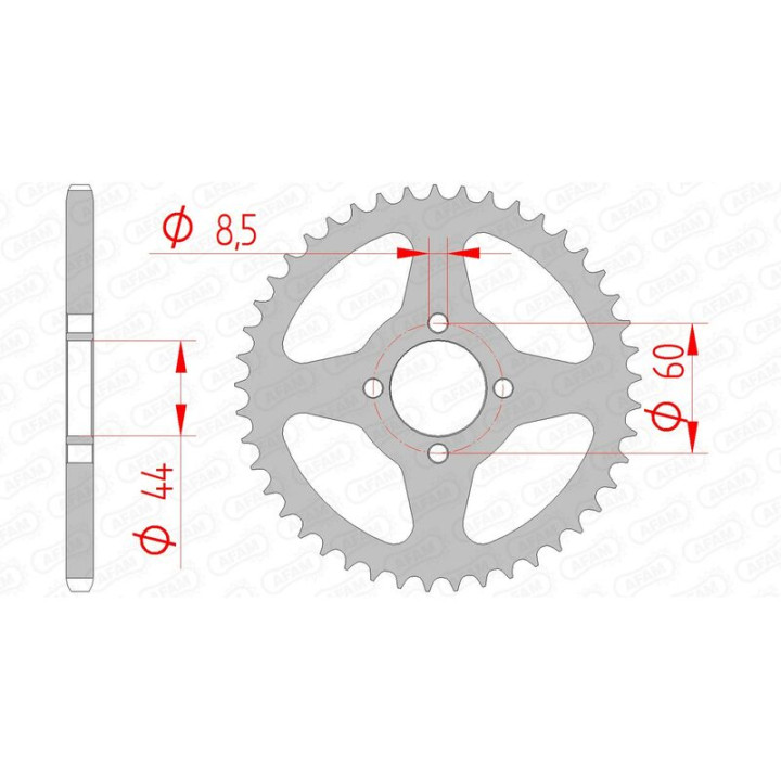 Couronne AFAM acier standard 12100 - 420 1074403001 | Oxmoto