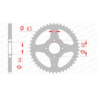 Couronne AFAM acier standard 12100 - 420 1074403004 | Oxmoto