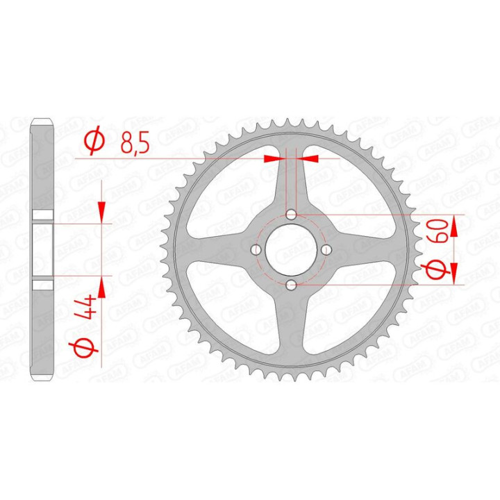 Couronne AFAM acier standard 12222 - 428 1074419001 | Oxmoto