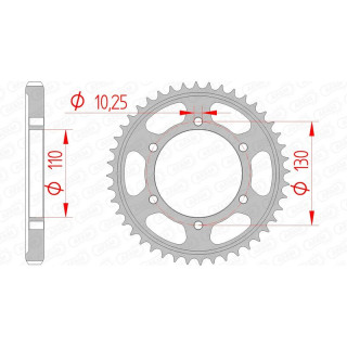 Couronne AFAM acier standard 12813 - 530 1074459001 | Oxmoto