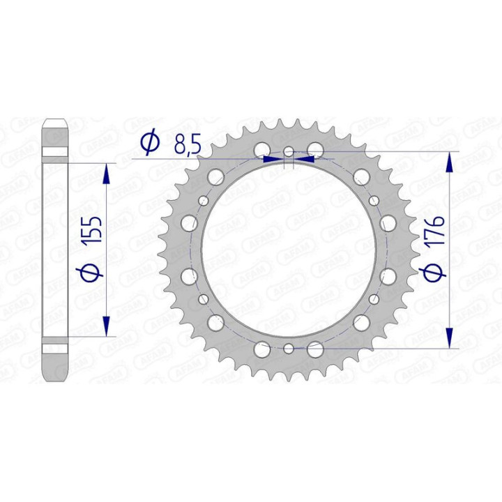 Couronne AFAM aluminium 87601 - 530 1074762003 | Oxmoto