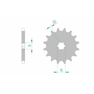 Pignon AFAM acier standard 22102 - 428 | Oxmoto