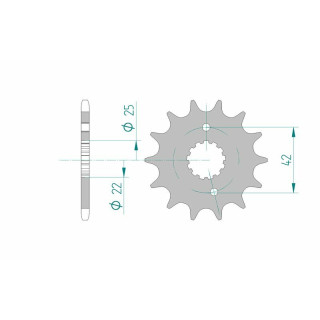 Pignon AFAM acier standard 22304 - 520 1075866001 | Oxmoto