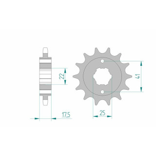 Pignon AFAM acier standard 20513 - 525 | Oxmoto