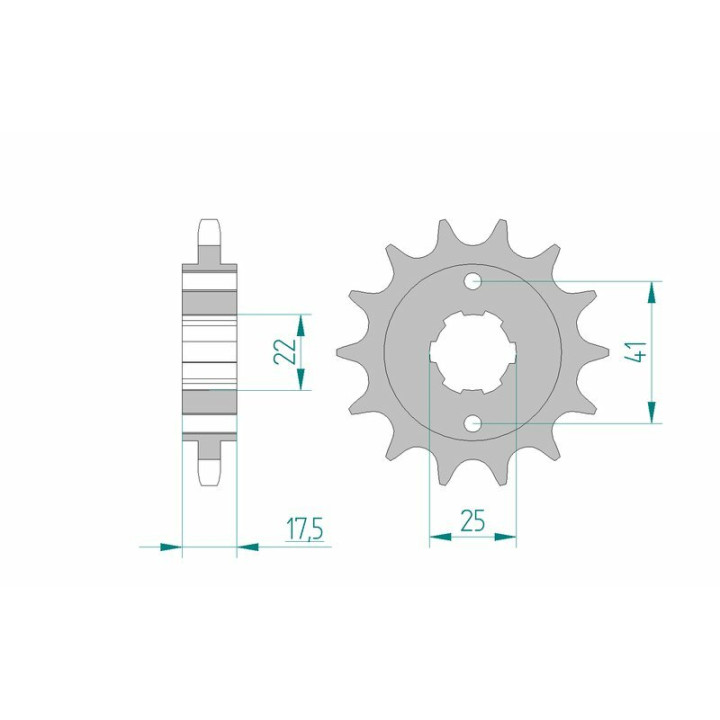 Pignon AFAM acier standard 20513 - 525 | Oxmoto