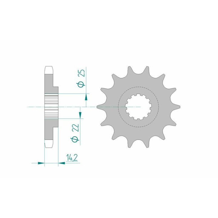 Pignon AFAM acier standard 22601 - 630 | Oxmoto