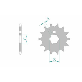 Pignon AFAM acier standard 24300 - 520 | Oxmoto