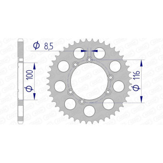 Couronne AFAM aluminium 93303 - 520 1074805003 | Oxmoto