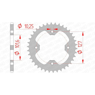 Couronne AFAM acier standard 98500 - 520 1074820001 | Oxmoto