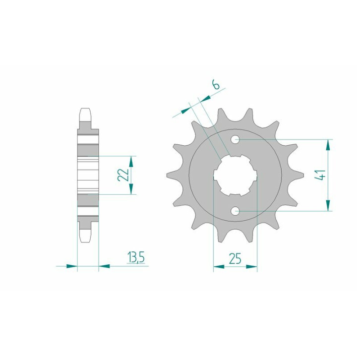 Pignon AFAM acier standard 20506 - 525 1074938002 | Oxmoto