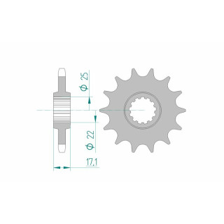 Pignon AFAM acier standard 20405 - 525 1074872004 | Oxmoto