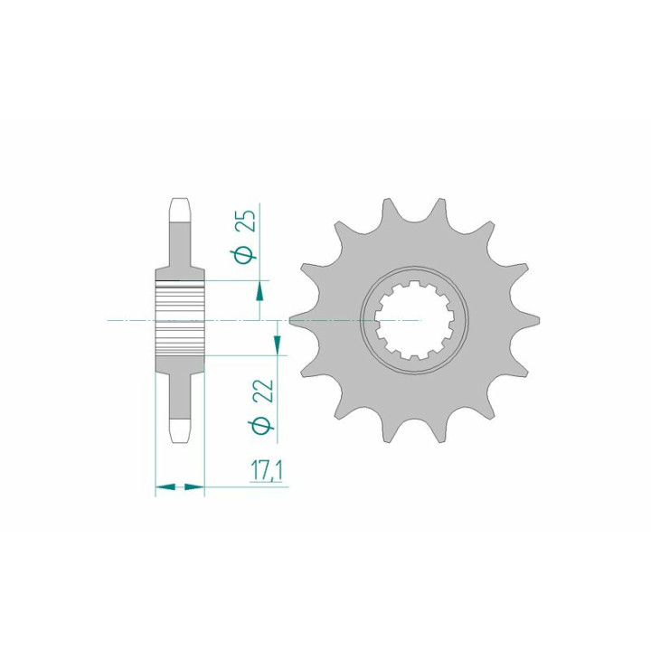 Pignon AFAM acier standard 20405 - 525 1074872002 | Oxmoto