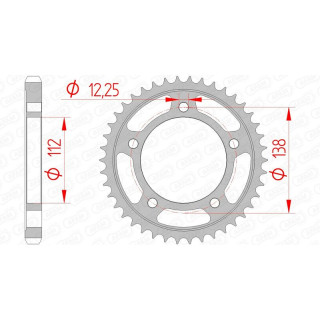 Couronne AFAM acier standard 10508 - 530 1074363006 | Oxmoto