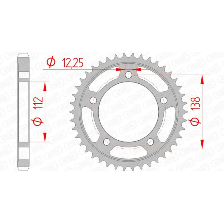 Couronne AFAM acier standard 10508 - 530 1074363006 | Oxmoto