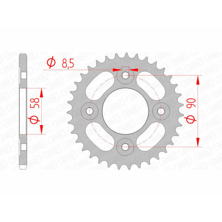 Couronne AFAM acier standard 10117 - 420 1074324002 | Oxmoto