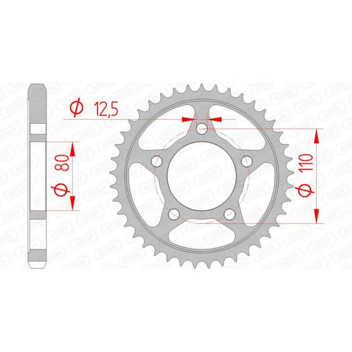 Couronne AFAM acier standard 10605 - 530 1074369004 | Oxmoto