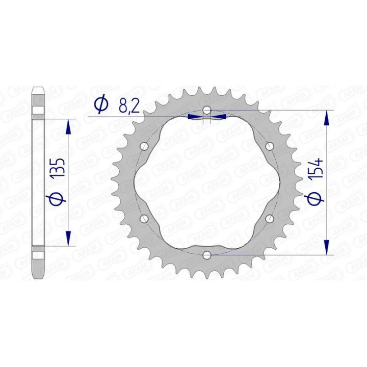 Couronne AFAM aluminium ultra-light anodisé dur 51804 - 520 - nécessite un porte couronne AFAM