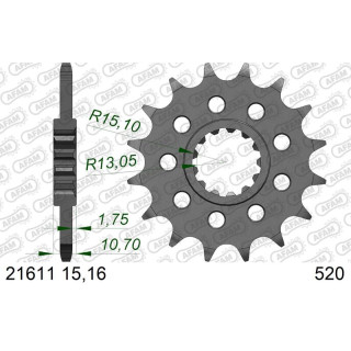 Pignon AFAM acier standard 21611 - 520 1075645002 | Oxmoto
