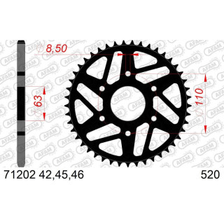 Couronne AFAM acier standard 71202 - 520 1074716001 | Oxmoto