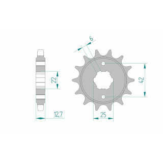 Pignon AFAM acier standard 20502 - 530 1074905002 | Oxmoto