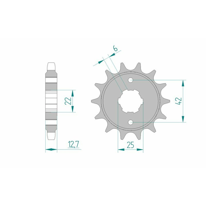 Pignon AFAM acier standard 20502 - 530 1074905002 | Oxmoto