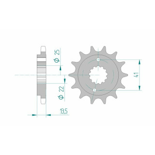 Pignon AFAM acier standard 20507 - 525 1074949003 | Oxmoto