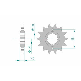 Pignon AFAM acier standard 20602 - 530 1075069003 | Oxmoto