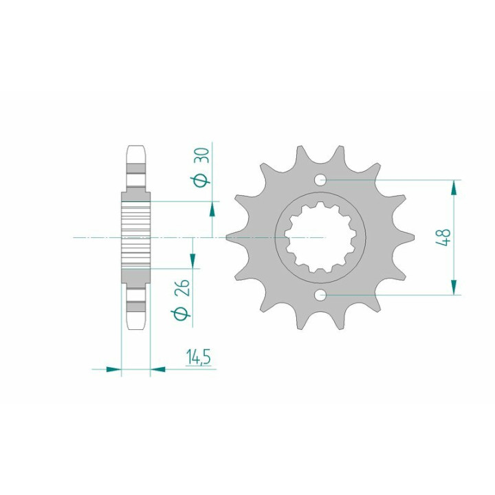 Pignon AFAM acier standard 20602 - 530 1075069003 | Oxmoto