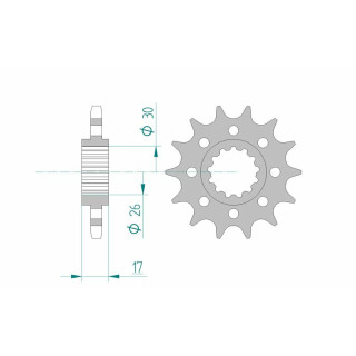 Pignon AFAM acier standard 20615 - 525 1075192002 | Oxmoto