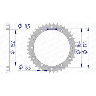 Couronne AFAM aluminium 13500 - 520 | Oxmoto