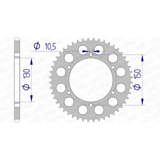 Couronne AFAM aluminium 13604 - 520 1074476002 | Oxmoto