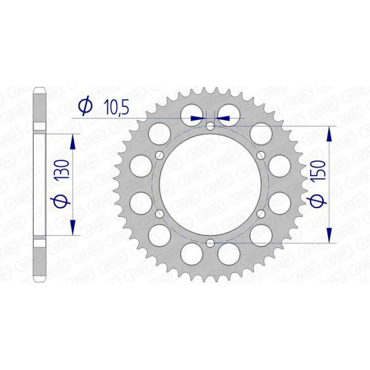 Couronne AFAM aluminium 13604 - 520 1074476002 | Oxmoto