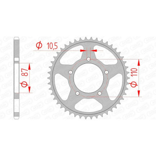Couronne AFAM acier standard 14405 - 520 1074515002 | Oxmoto