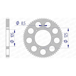 Couronne AFAM alu standard - 428 48200-62 | Oxmoto