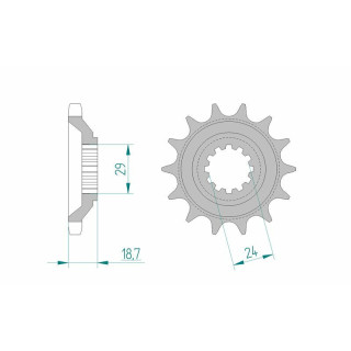 Pignon AFAM acier standard 24805 - 530 | Oxmoto