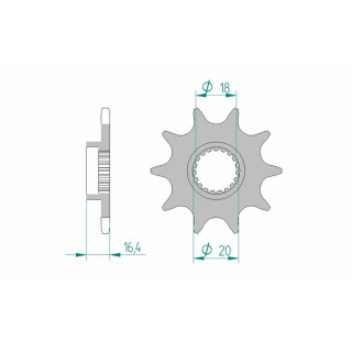 Pignon AFAM acier standard 79304 - 520 | Oxmoto