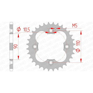 Couronne AFAM acier standard 92324 - 520 | Oxmoto