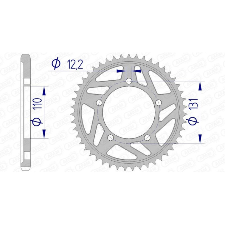 Couronne AFAM aluminium 165800 - 525 1074577005 | Oxmoto