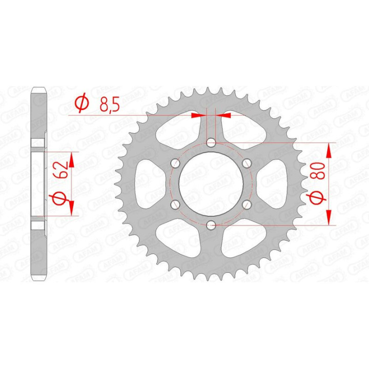 Couronne AFAM acier standard 12203 - 428 1074411002 | Oxmoto