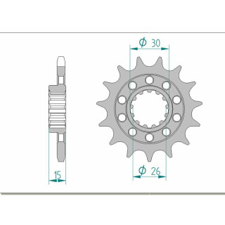 Pignon AFAM acier standard 166800 - 525 1074412002 | Oxmoto