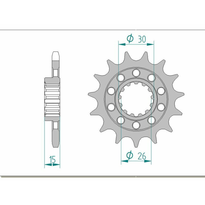 Pignon AFAM acier standard 166800 - 525 1074412001 | Oxmoto