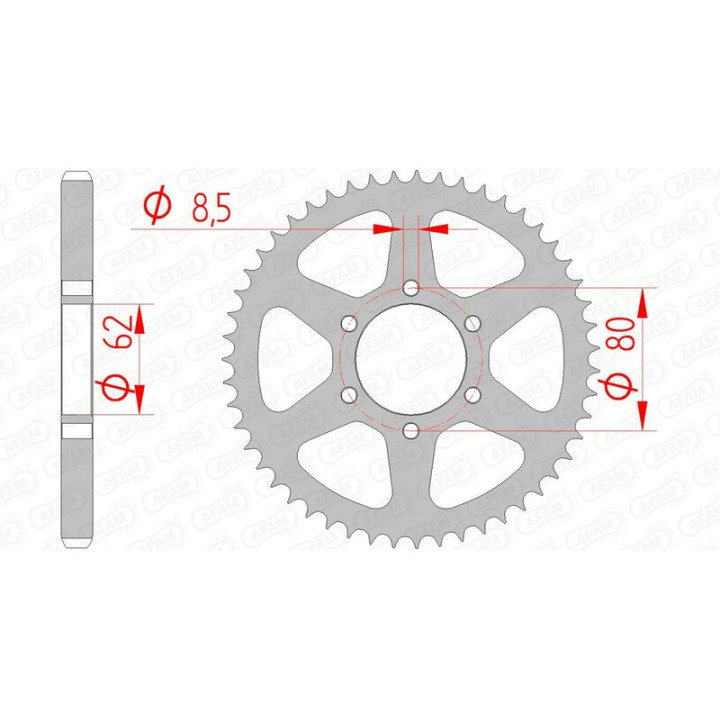 Couronne AFAM acier standard 12208 - 428 1074415003 | Oxmoto