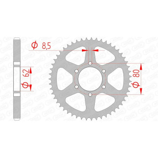 Couronne AFAM acier standard 12208 - 428 1074415002 | Oxmoto