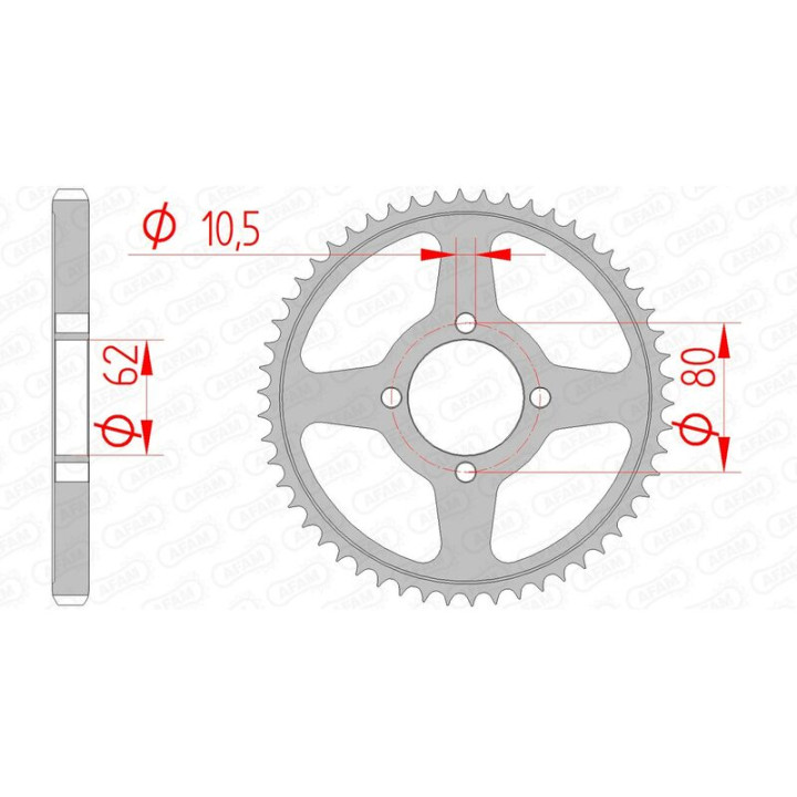 Couronne AFAM acier standard 12224 - 428 1074420001 | Oxmoto