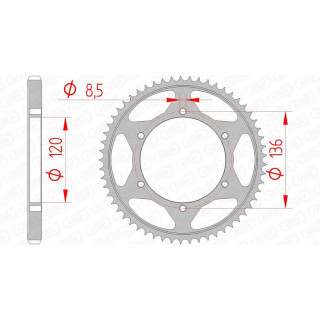 Couronne AFAM acier standard 12313 - 428 1074431001 | Oxmoto